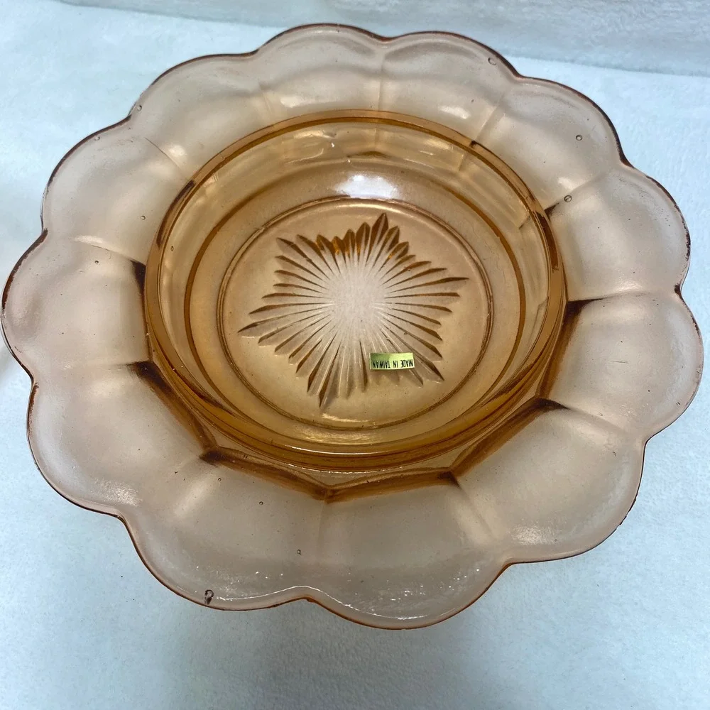 VTG Pink Mosser Glass Covered Butter/ Cheese Dish ‎ Edge Made in Taiwan NOB